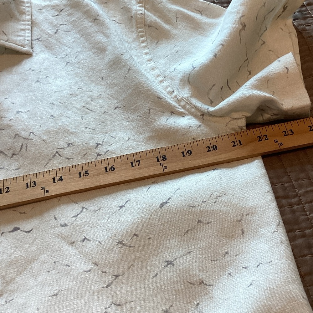 I Love Ugly Men's White Patterned Linen Shirt L - Picture 5 of 7